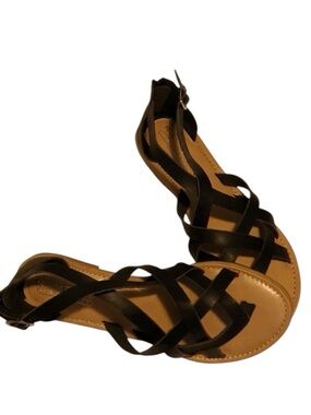 NWOB Rampage Black Strappy Sandals with Memory Foam - Size 7.5